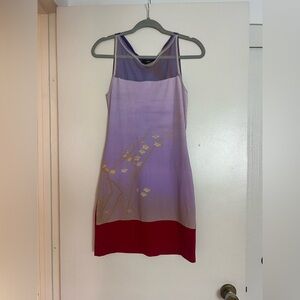 VINTAGE! Made in Italy. Elegant Sleeveless Midi Dress w/ Mesh Detailing.